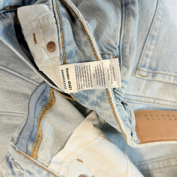 100% cotton wide leg ripped baggy denim jeans low rise PacSun Casey in Blue - Picture 7 of 8